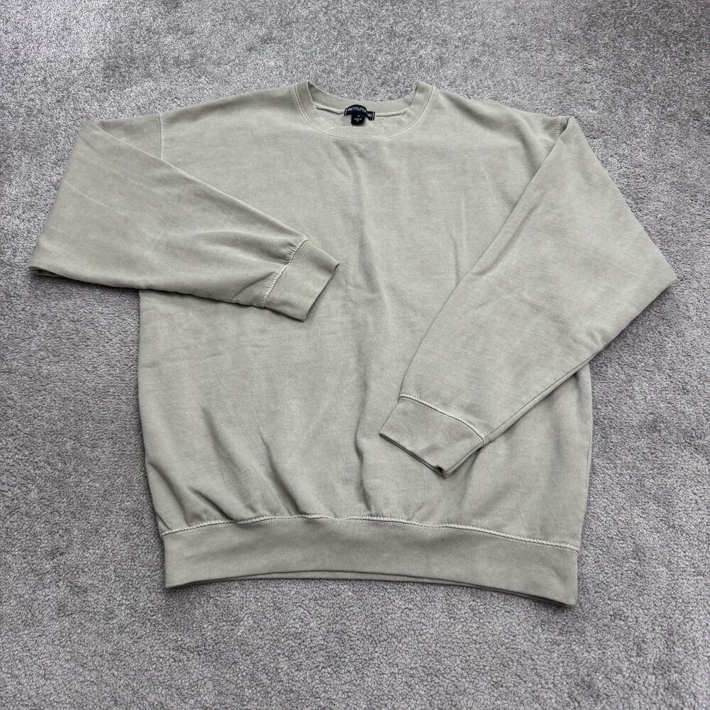 PrettyLittleThing Graphic Pullover Sweatshirt Mens Medium Sage Green Crew Neck
